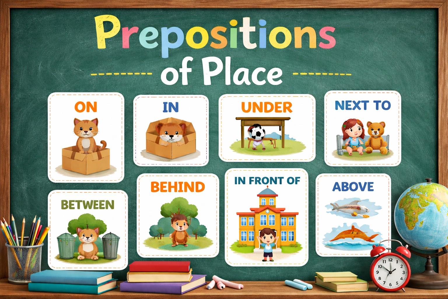 5 Essential Prepositions of Place: Simple Grammar Rules with Examples