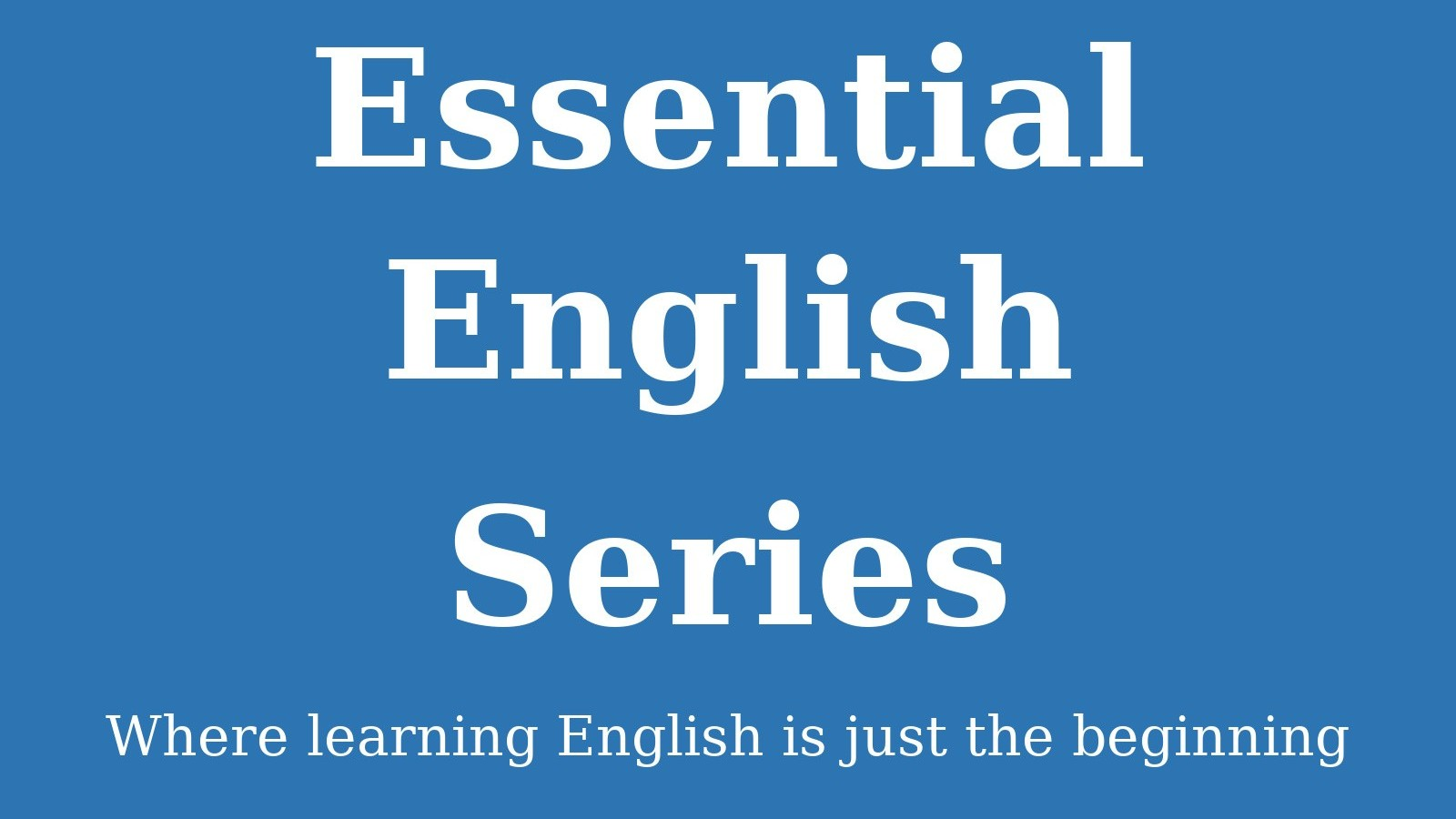 Textbook cover for Essential English series, designed for ESL students at the beginner level