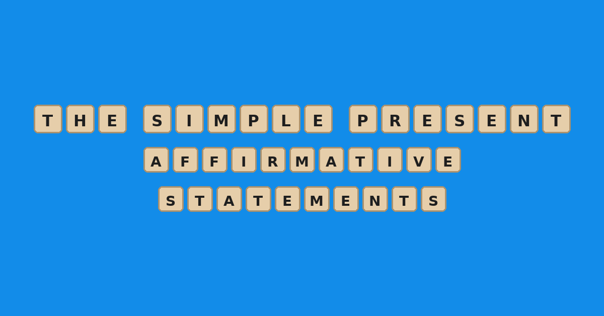 An ESL Guide for Beginners:  Affirmative Statements in the Simple Present Tense